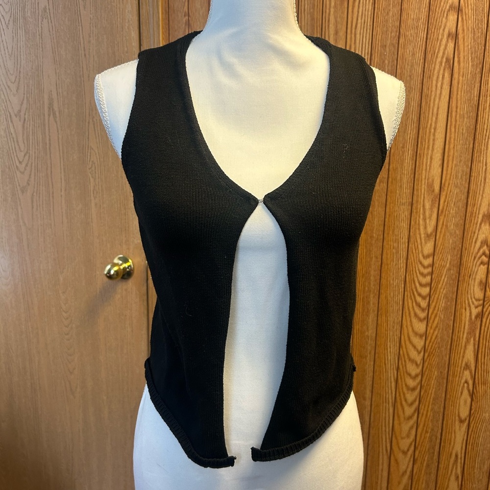 Elegant Black Open-Front Tank Top